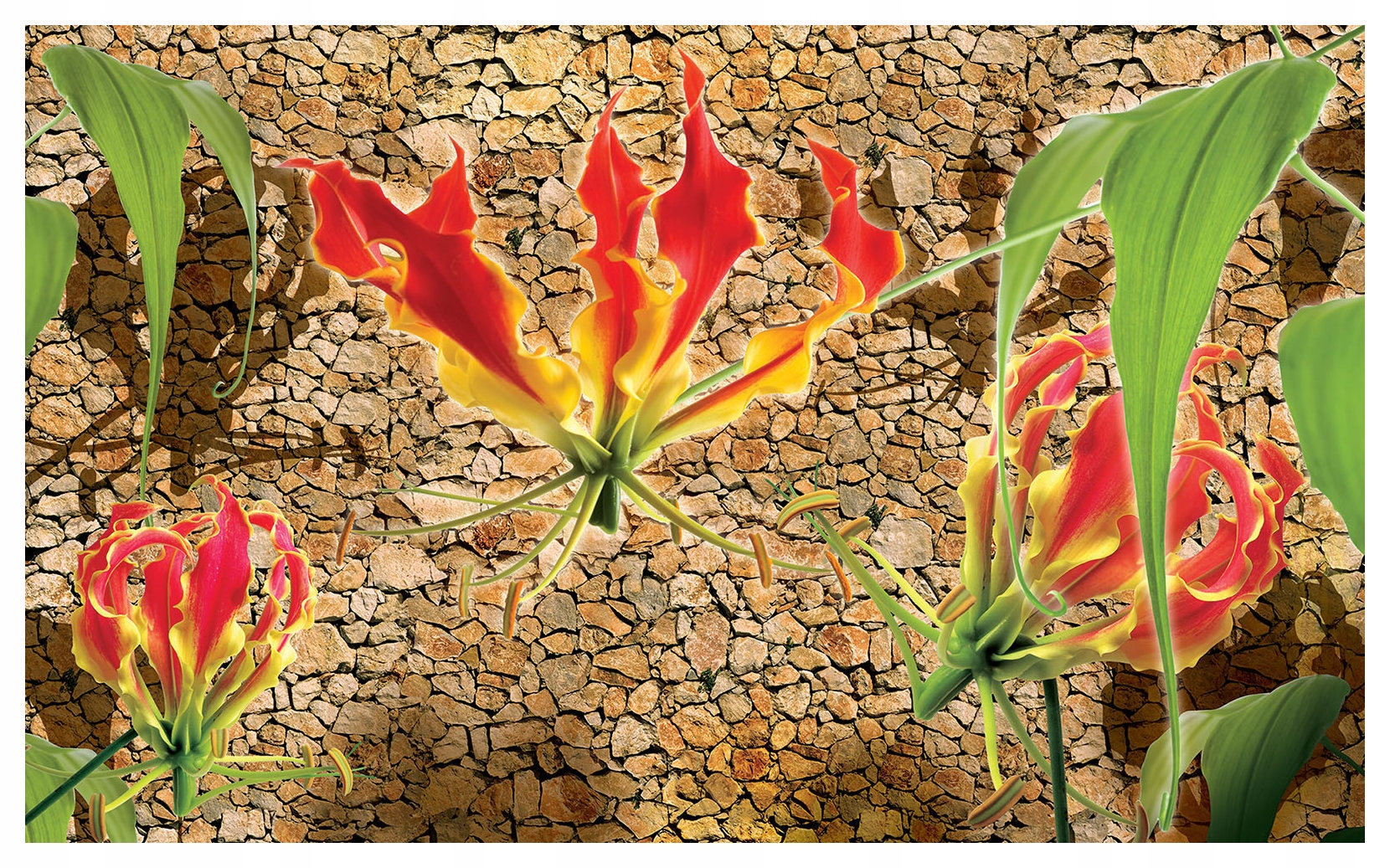 Fototapeta Glorioza na kameni exotika 368x254 kvety kameň šik lepidlo