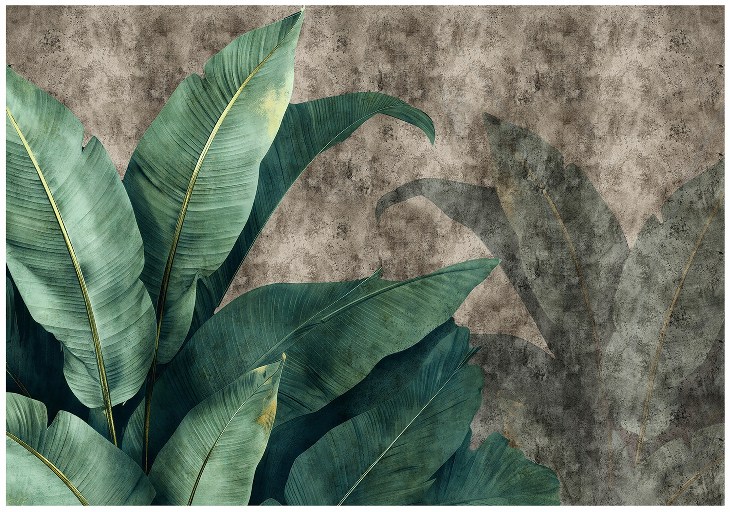 Fototapeta Na Flizelině Listy Vintage Zelená Tapeta Na Zeď 250x175