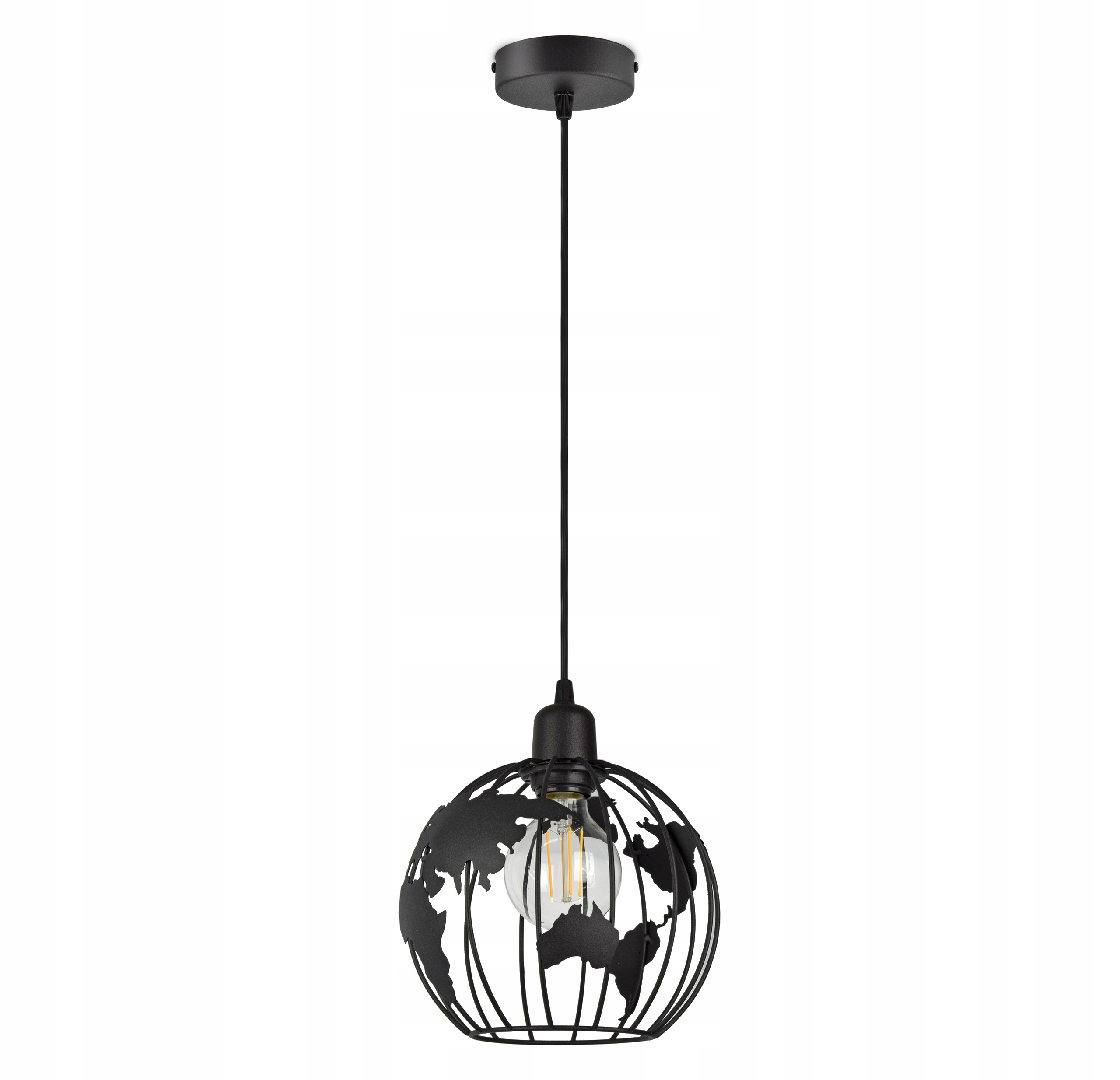 

Lampa Wisząca Żyrandol Globus Czarna Biała Szara