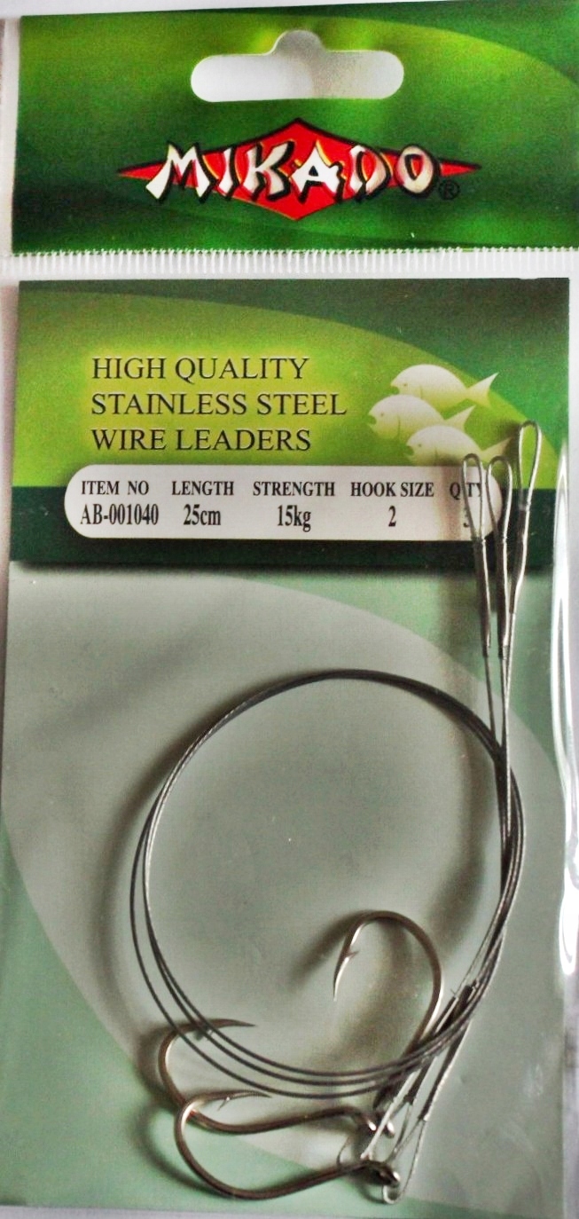 Mikado Haczyk Przypon 3szt Hak nr2 25cm 15kg.