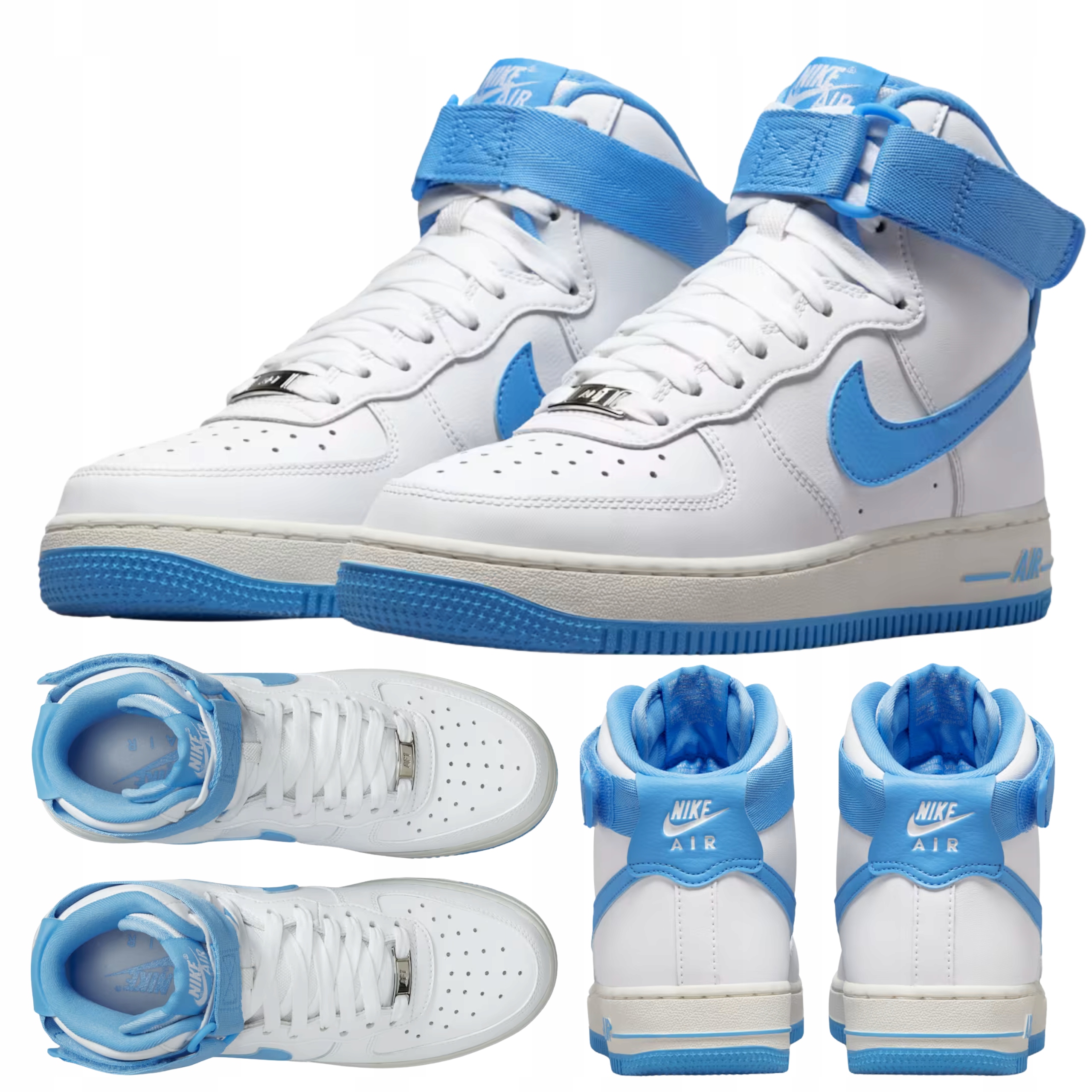 Boty Pro Mládež Vysoké Pohodlné Kůže Bílé Řepkové Nike Air Force Vel. 36