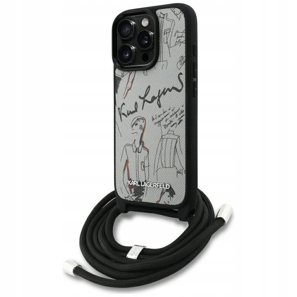 Etui Karl Lagerfeld Crossbody Grained Pattern & Logo do iPhone 16 Pro s