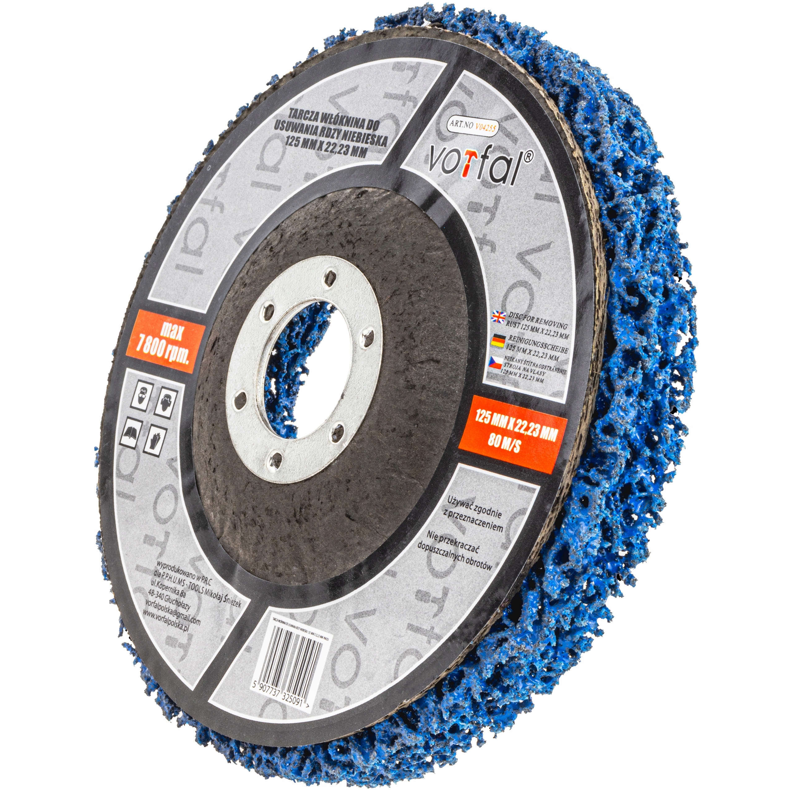 TARCZA WŁÓKNINA DO USUWANIA RDZY WŁOSY MURZYNA 125 X 22,2 MM