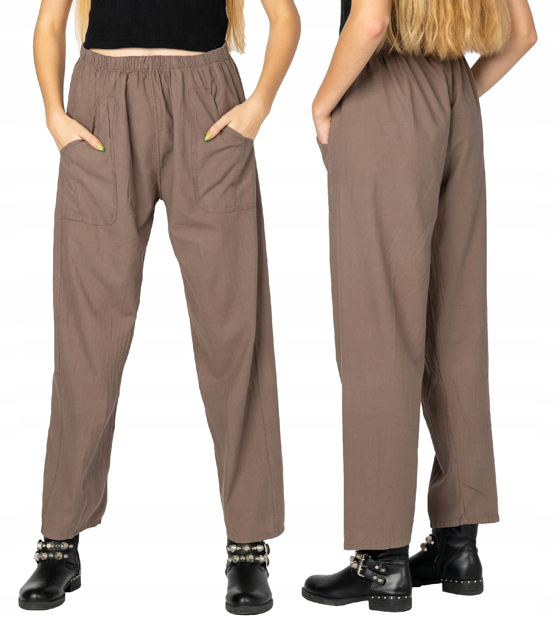 

Cienkie Spodnie Damskie Bawełniane Lato 999-03 4XL