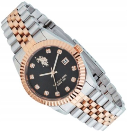 Dámské Hodinky U.s. Polo Assn USP8354BK Audrey Datumovka Křišťály