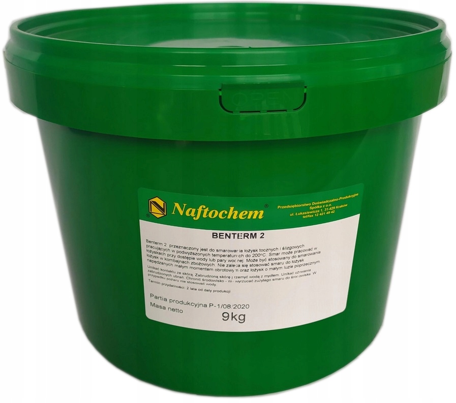 SMAR WYSOKOTEMPERATUROWY BENTERM2 ZOLTY 9KG