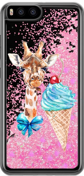 

Etui płynny brokat Żyrafa Lody do Xiaomi Mi 6
