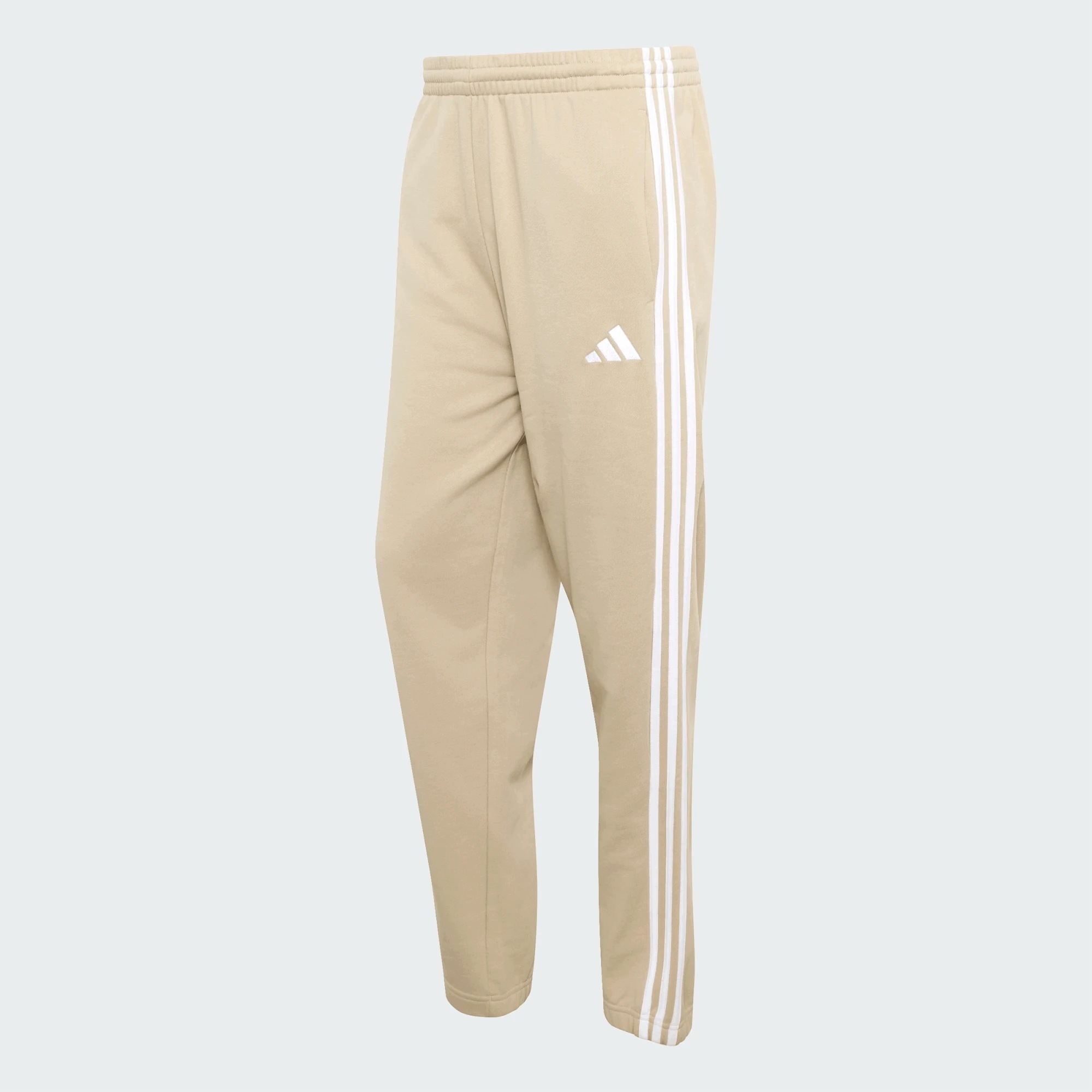Dresové kalhoty Adidas Pánské Bavlněné Béžové Bílé Lampasy KY4196 vel. XL