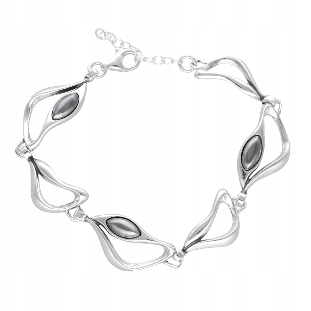 Stříbrný náramek s hematitem Elegantní dámské šperky Stříbro 925