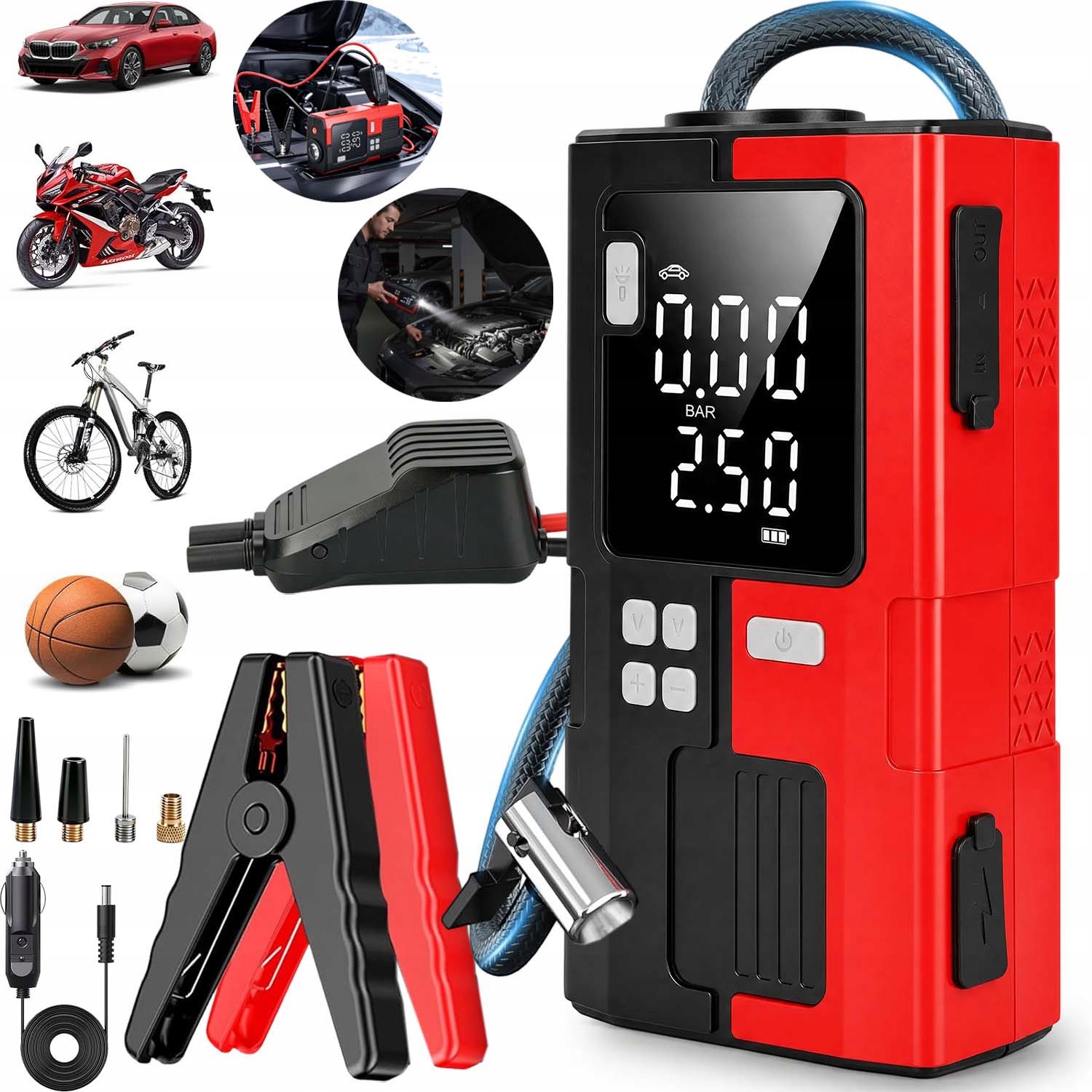Štartovací Booster 16.8V 5000A S Dvojitým Usb Pre Benzínové Autá Do 9.0 L