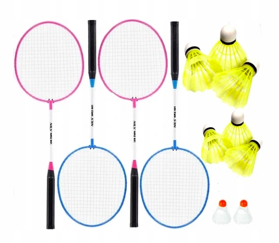 ZESTAW DO BADMINTONA RAKIETEK PALETKI 4SZT RAKIETA