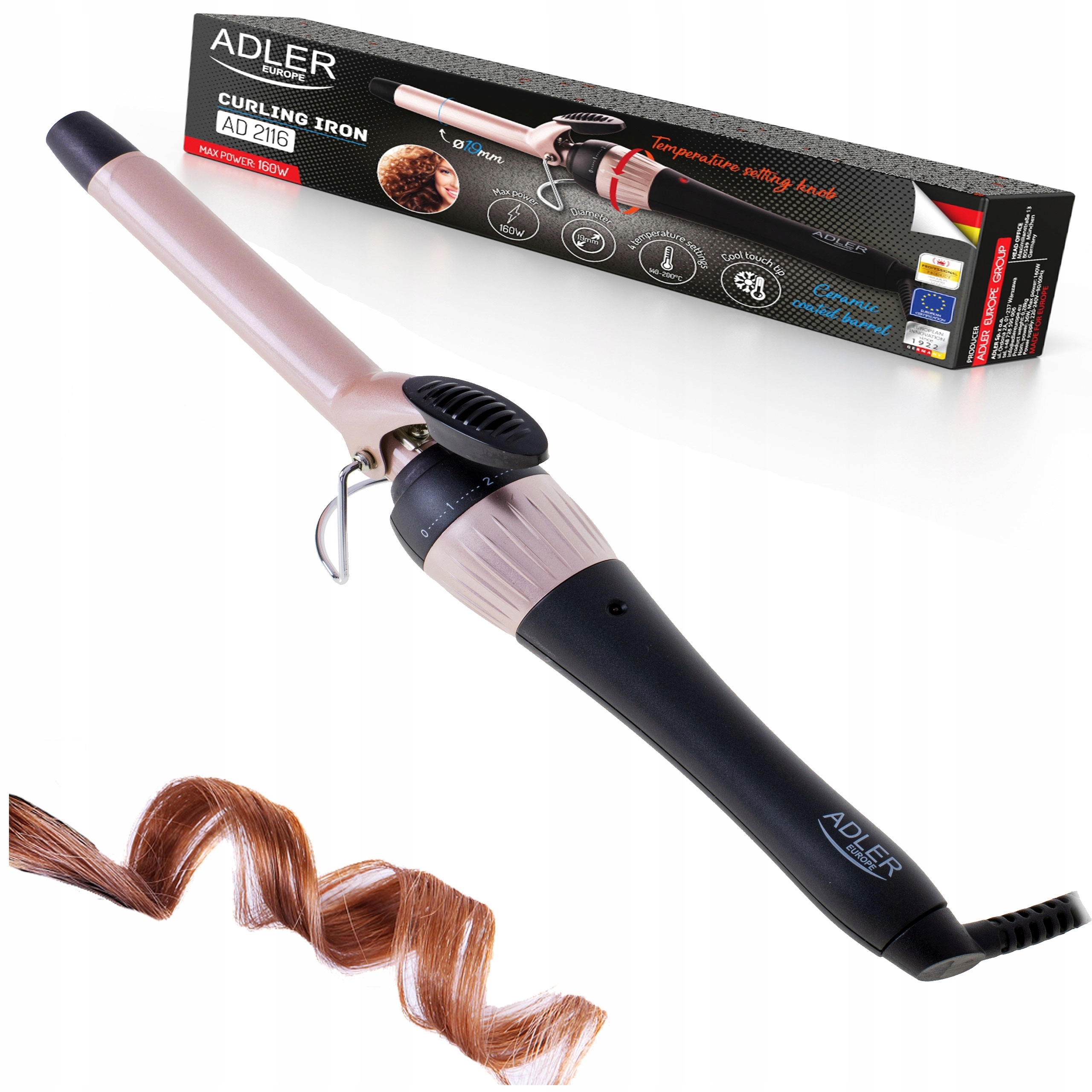 

Lokówka Do Włosów Ceramiczna 160W Regulacja Temp.