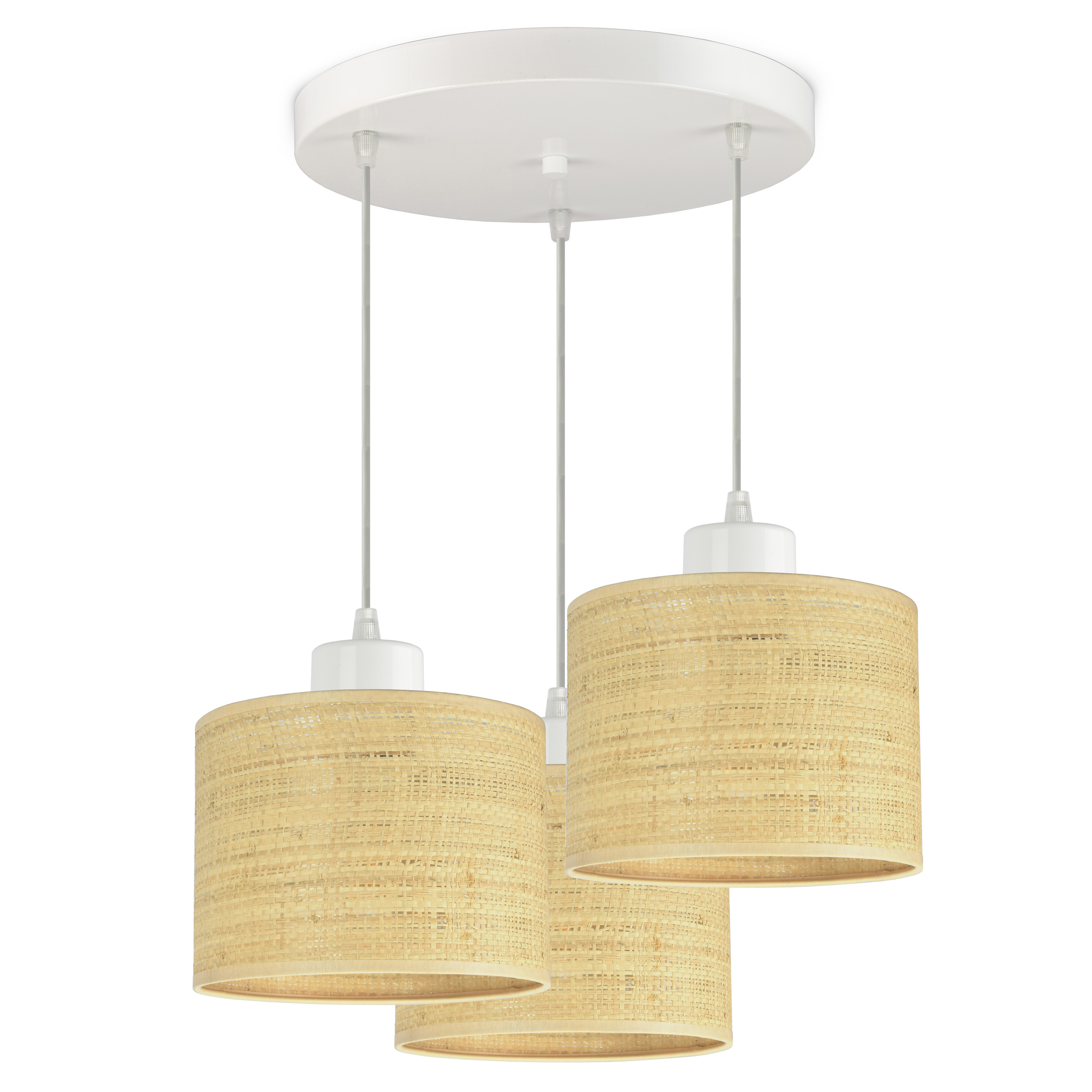 

Lampa Wisząca Żyrandol Abażury Rattan Led E27