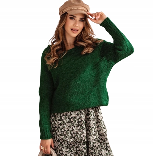 

Cocomore Sweter Rulon Zielony Butelkowy