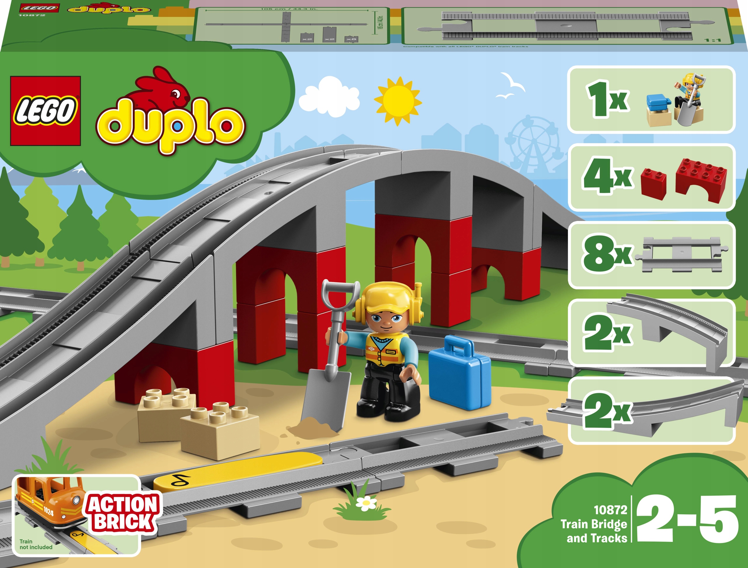 LEGO DUPLO 10872 Tory kolejowe i wiadukt