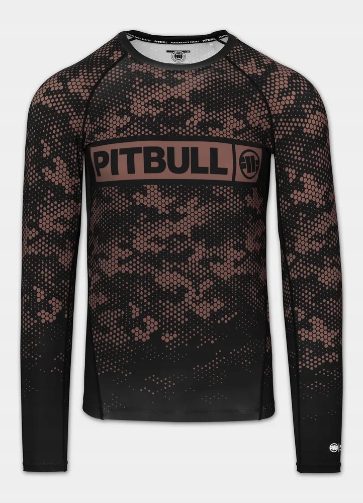 Pánský dlouhý rukáv Rashguard Pitbull technické tričko Hex Camo Hilltop