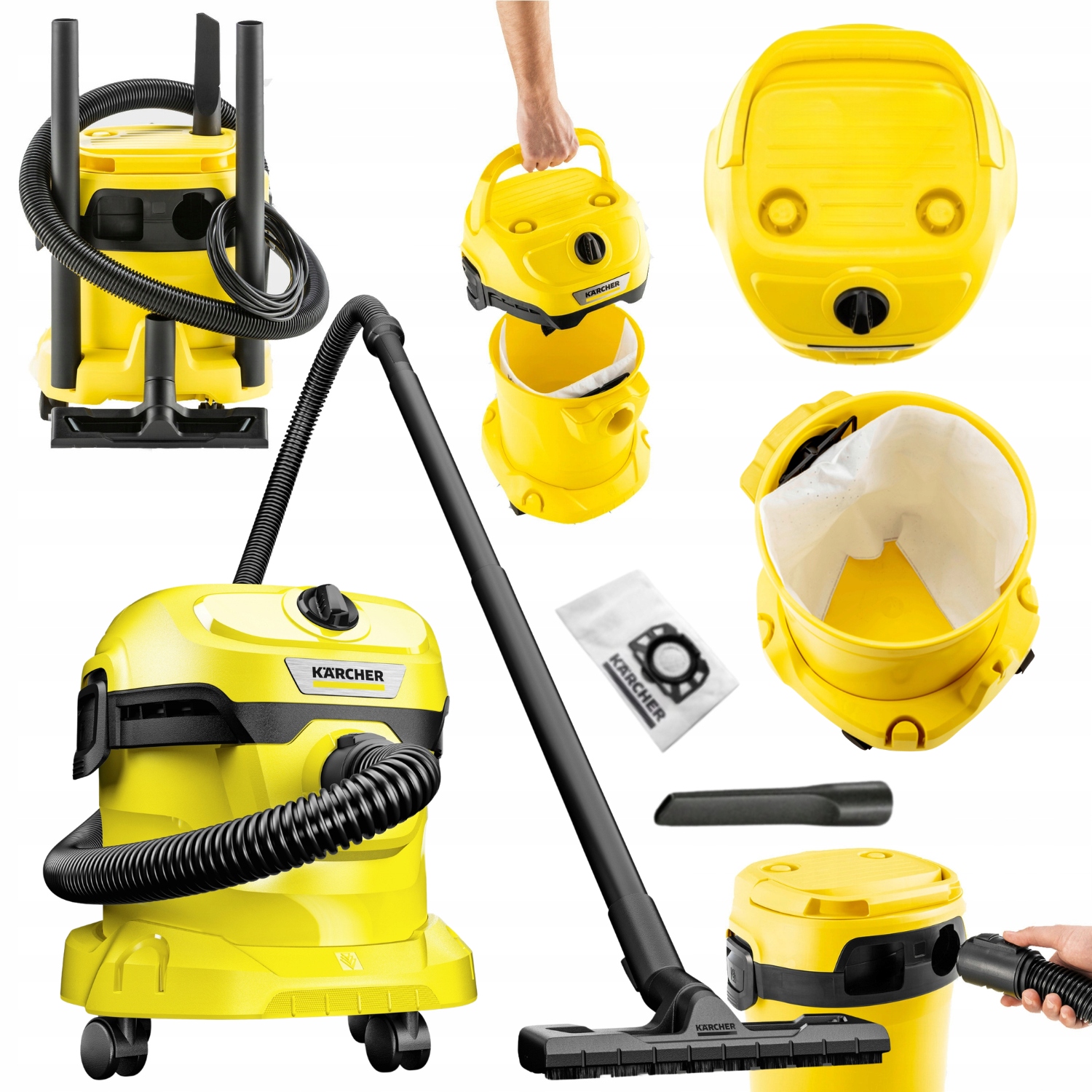 Odkurzacz Przemysłowy Karcher WD2 Plus Mocny 1000W Sucho Mokro