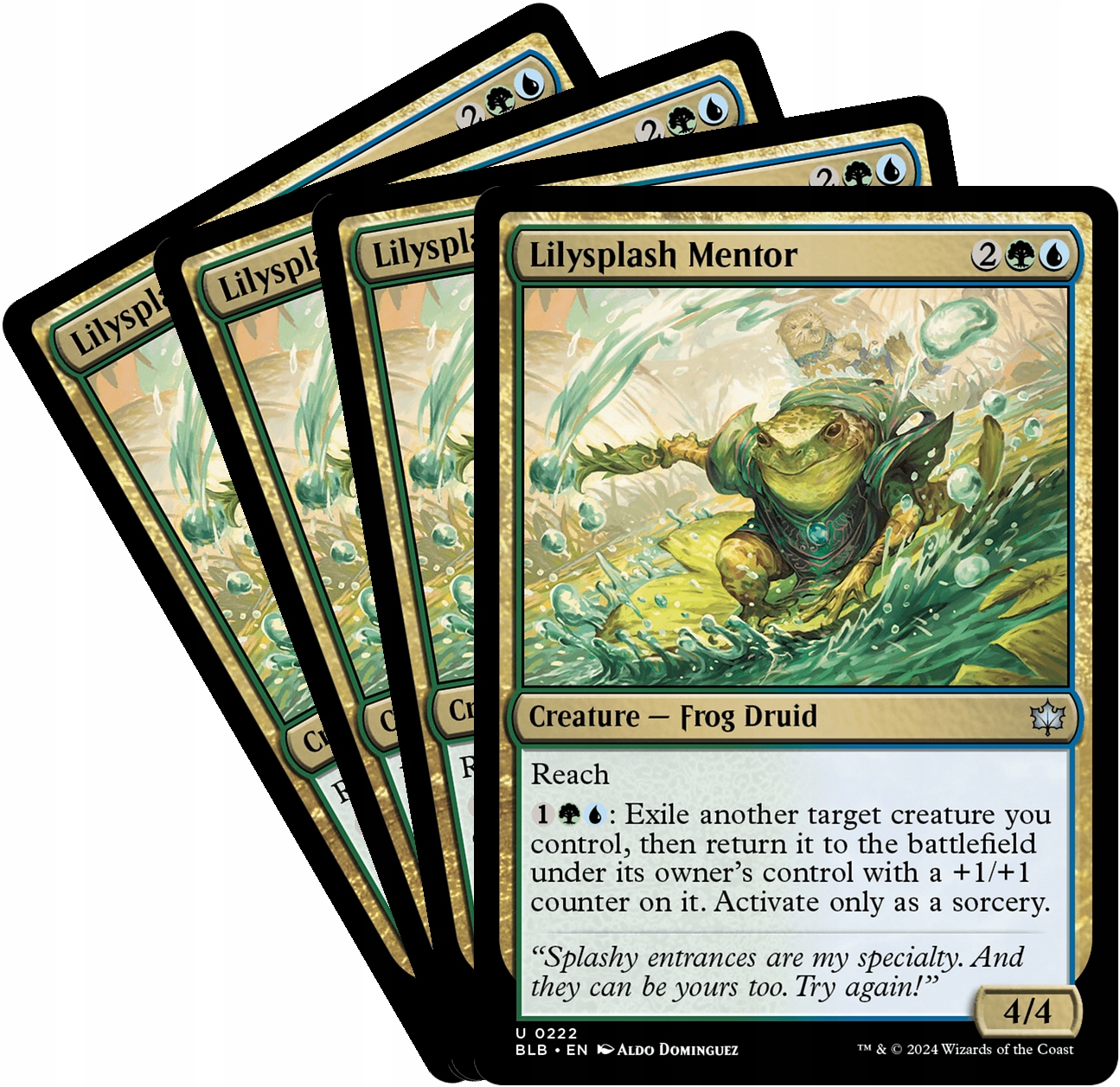 [mtg] Playset: 4x Lilysplash Mentor (blb)