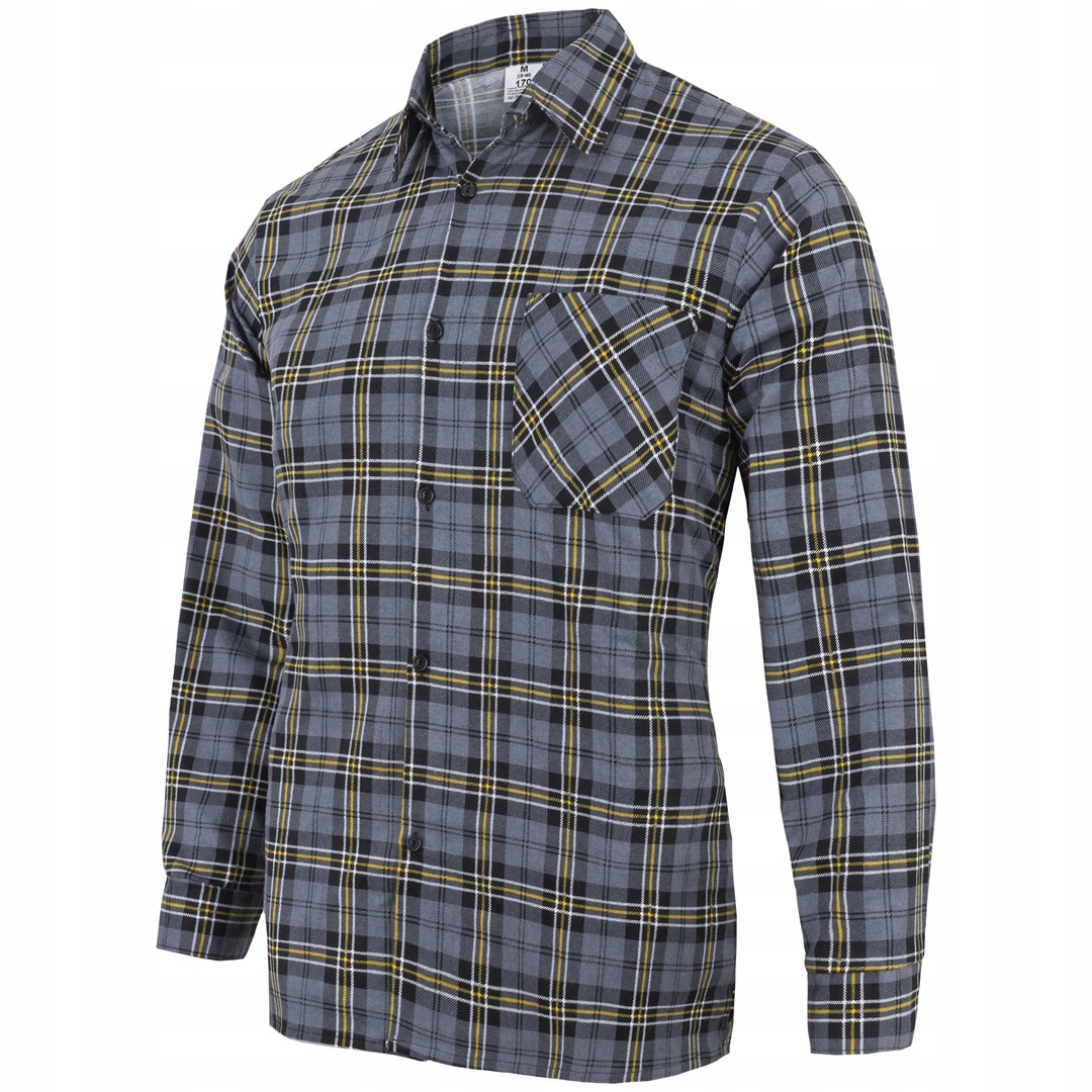KOSZULA ROBOCZA FLANELOWA do pracy SZARA KRATA 3XL