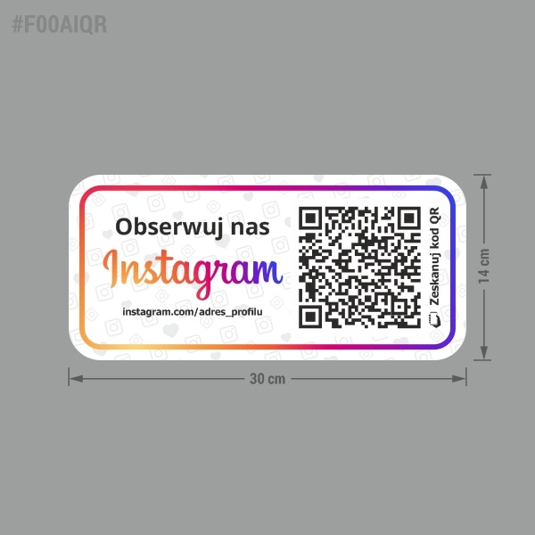 Obserwuj nas Instagram QR 14x30 Kod producenta F00AIQR