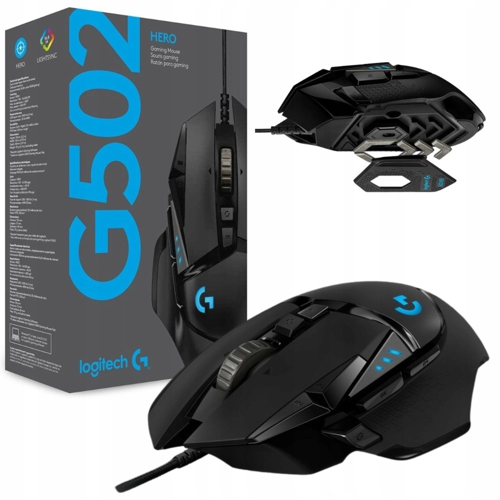 Gamingowa mysz przewodowa Logitech G502 Hero USB 25600DPI sensor optyczny