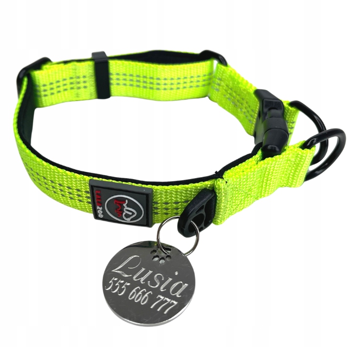 

Obroża dla psa z Grawerem Rico 30-40CM_M neon żółt