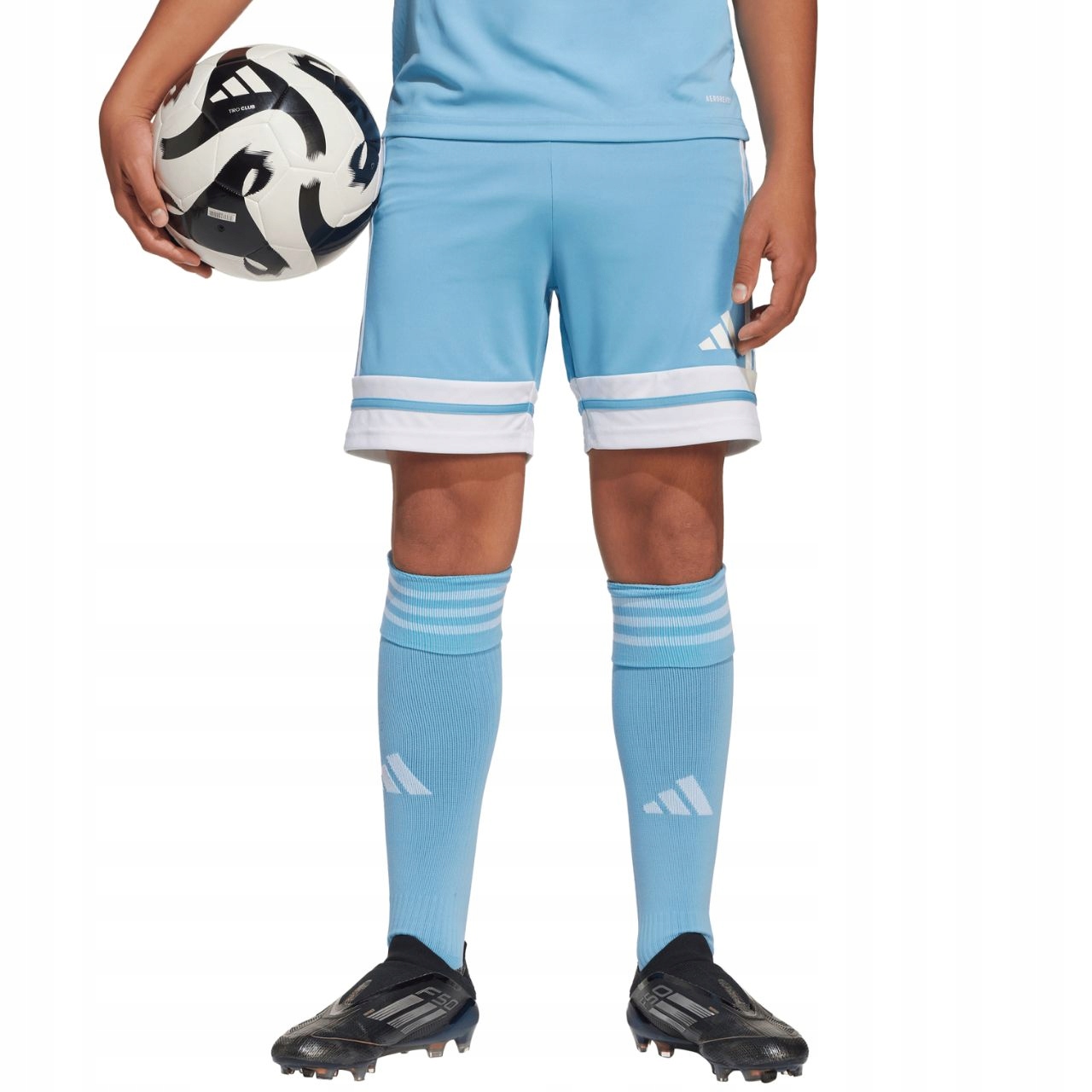 Spodenki dla dzieci adidas Squadra 25 błękitne JJ2426 R. 128