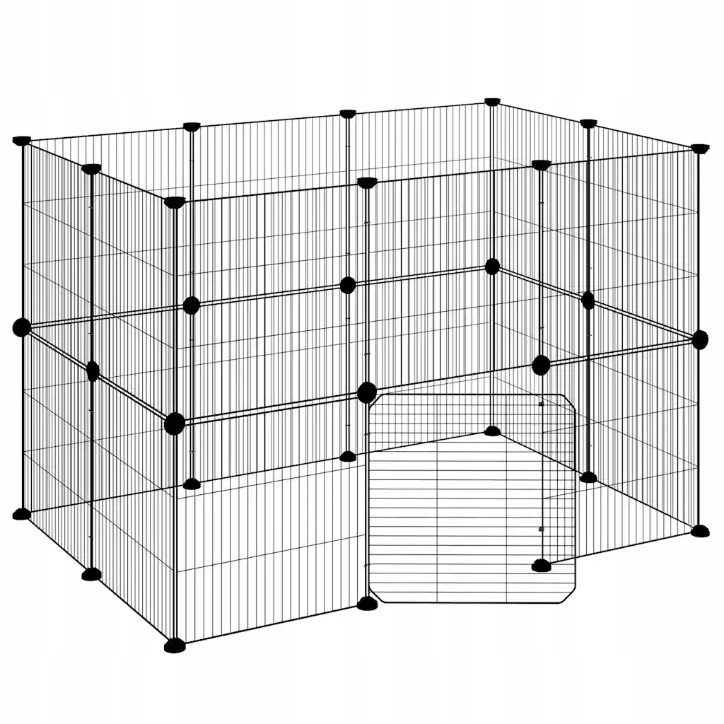 Klec pro zvířata z ocelových panelů, černá, 35 x 35 cm