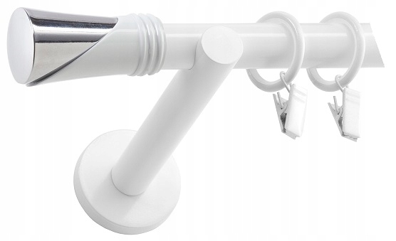 

Karnisz Biały Pojedynczy 19mm 140 cm Ciche Kółka