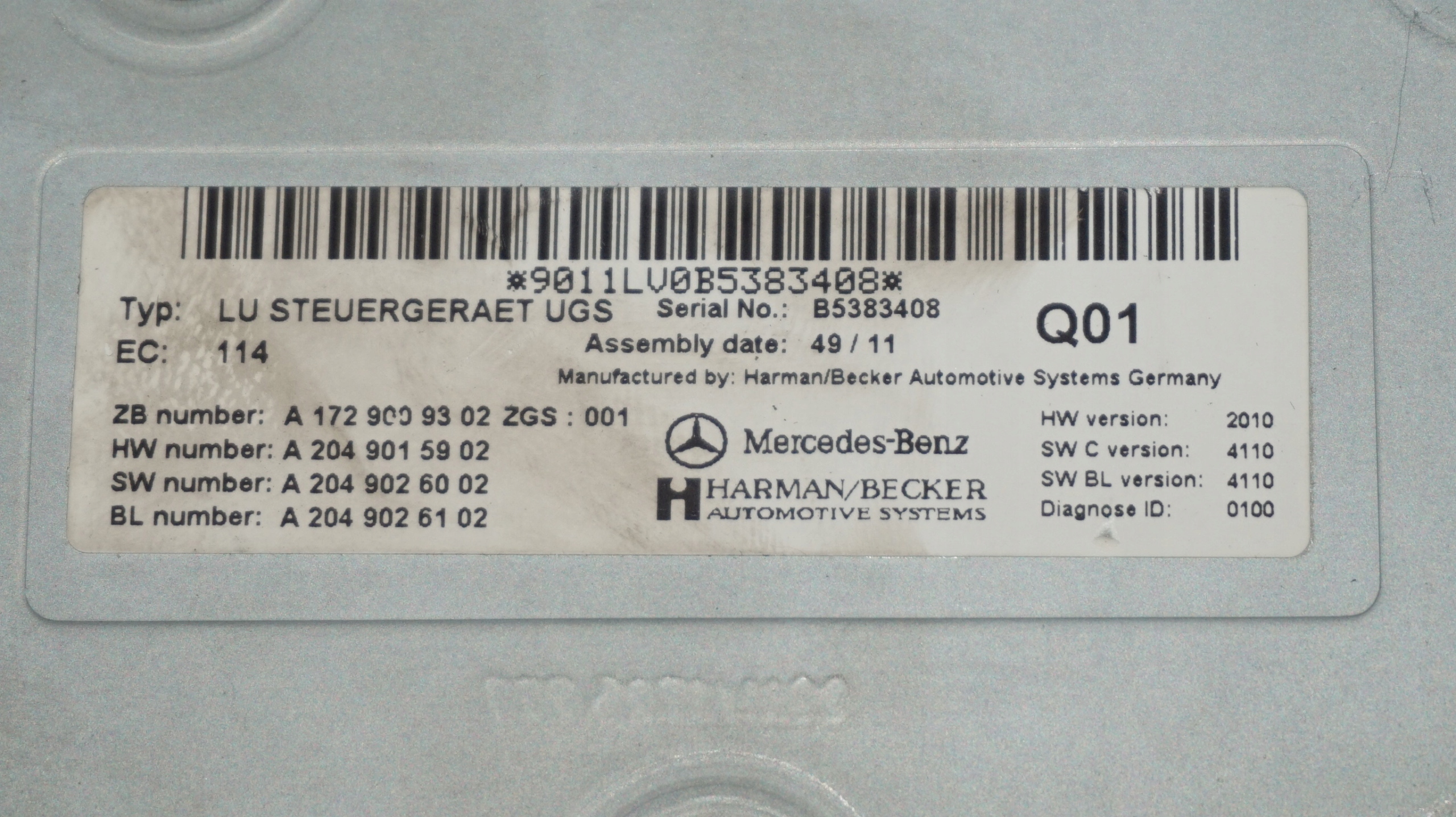 module KONTROLNY MULTIMEDIA ML W166 63 AMG 2012 A1729009302