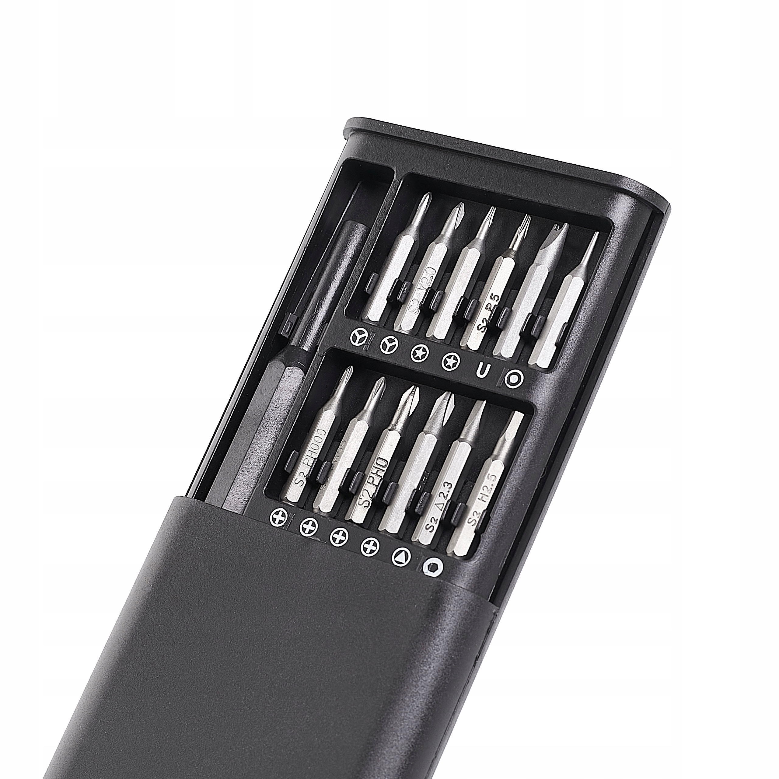 ZESTAW PRECYZYJNYCH WKRĘTAKÓW 24W1 W PLASTIKOWEJ OBUDOWIE ZESTAW MAGNETYZER Model ZESTAW-22F8-49816