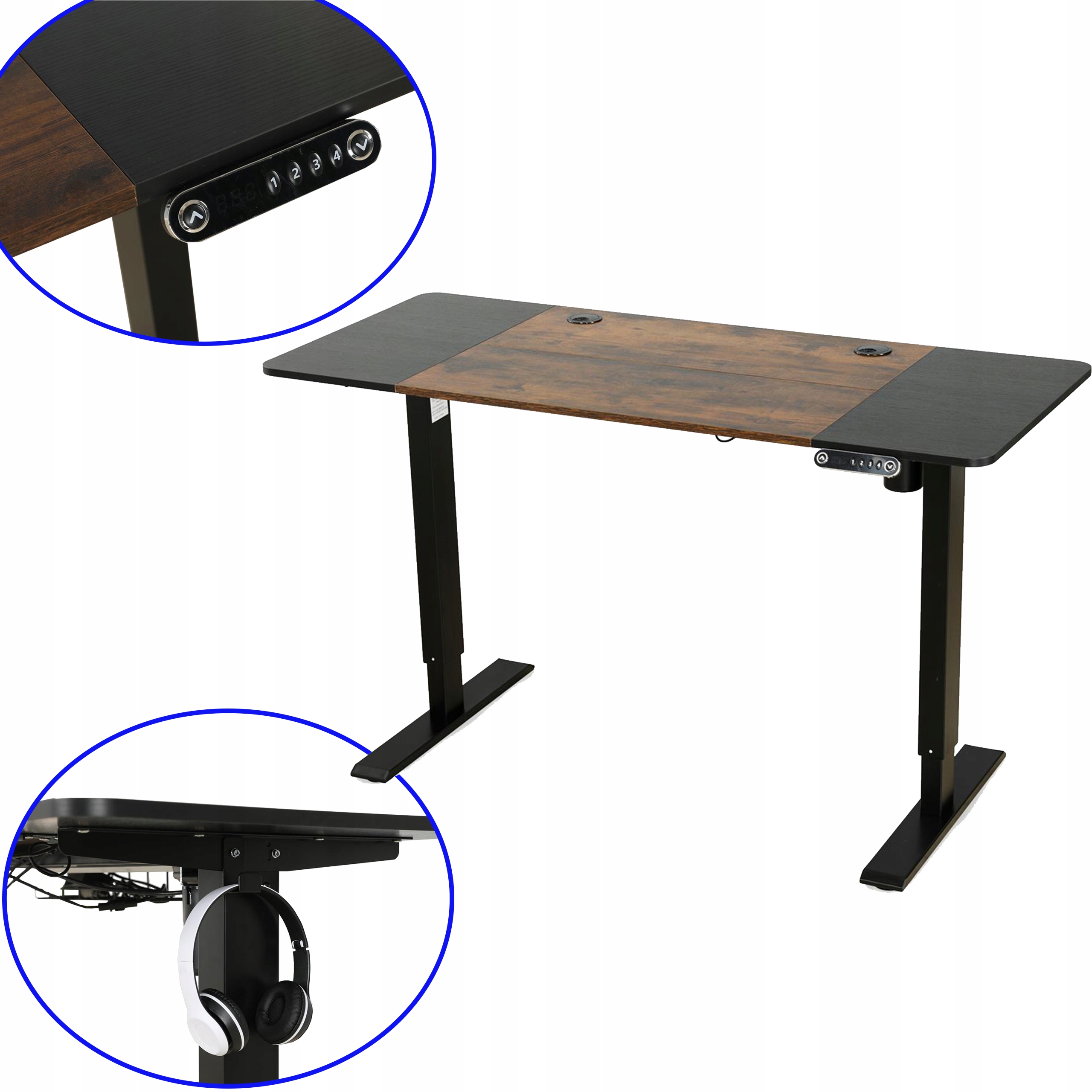 Elektronicky Regulovateľný, Elegantný A Pevný Stôl S Poličkou Na Káble