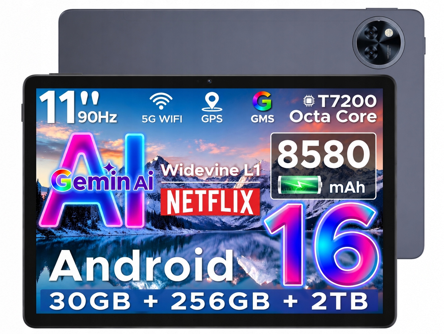 Tablet Doogee U11PRO 11"Android 30+256GB 8580 mAh 13MP/90Hz/OTG/WIFI/2TB Tf