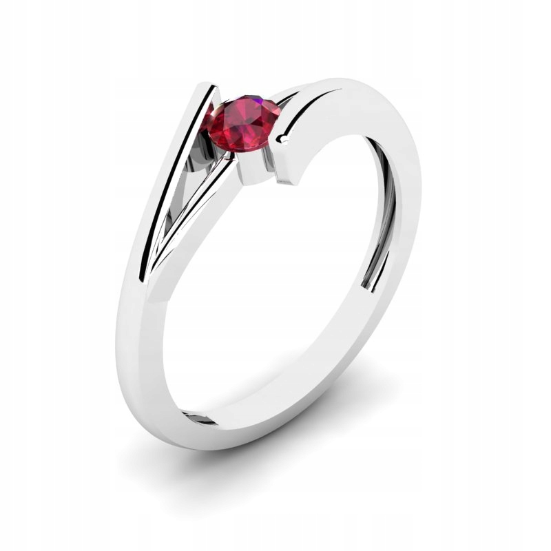 

Pierścionek Złoty Zaręczynowy Z Rubinem 0,30CT