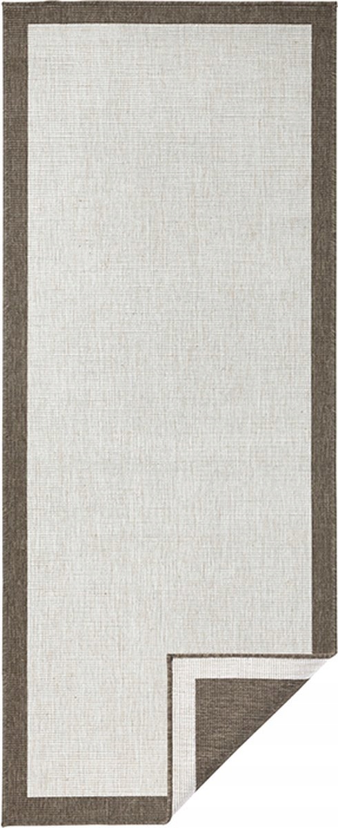 Behúň béžovo-krémový na terasu, šnúrkový, 80 x 350 cm