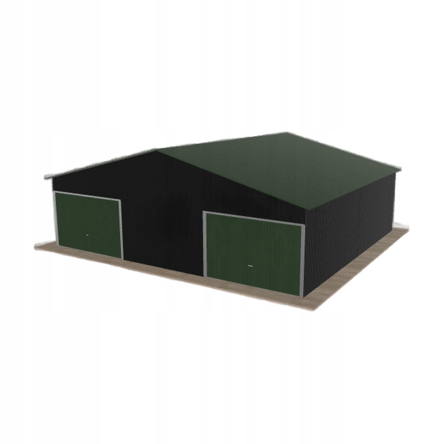 Plechová garáž 9x8 m dvoupolohová, dvoupolohová, černá