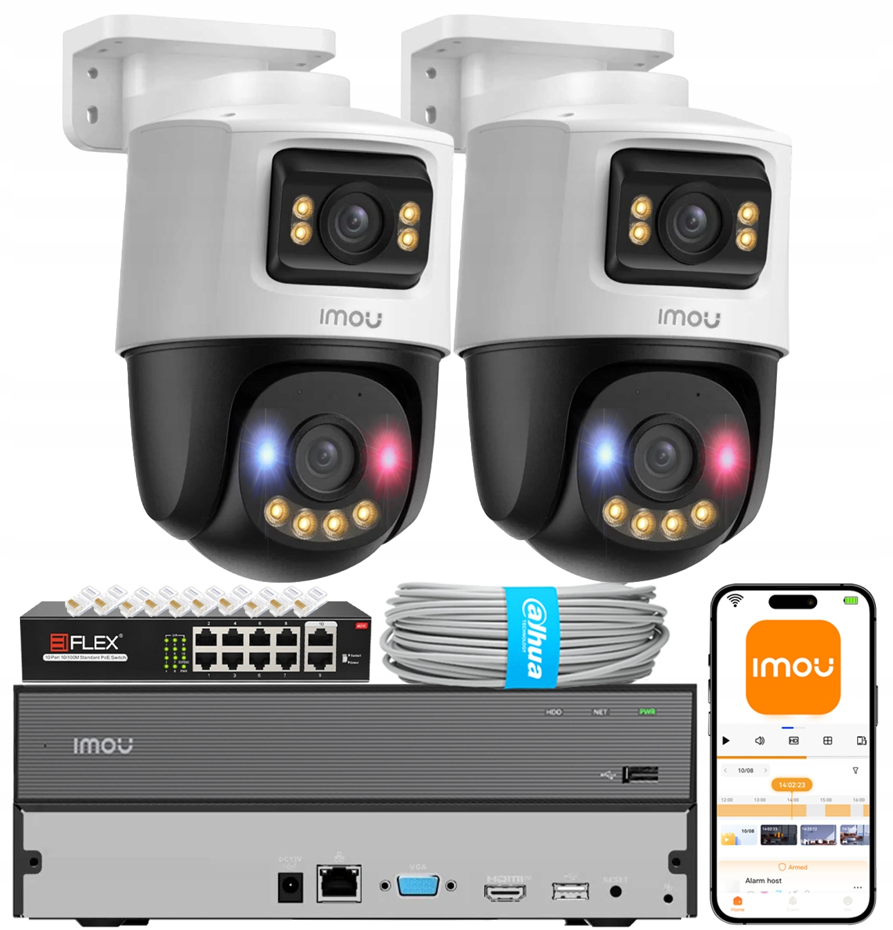 Sada na monitorovanie 6MPx 2 kamery PoE Imou IPC-PS70FP-6M0 rekordér CAT5