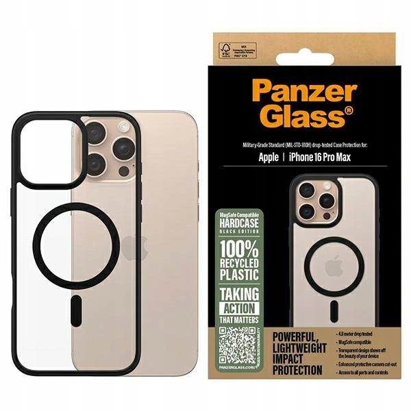 Pouzdro na iPhone 16 Pro Max MagSafe černé HardCase zadní kryt Panzerglass