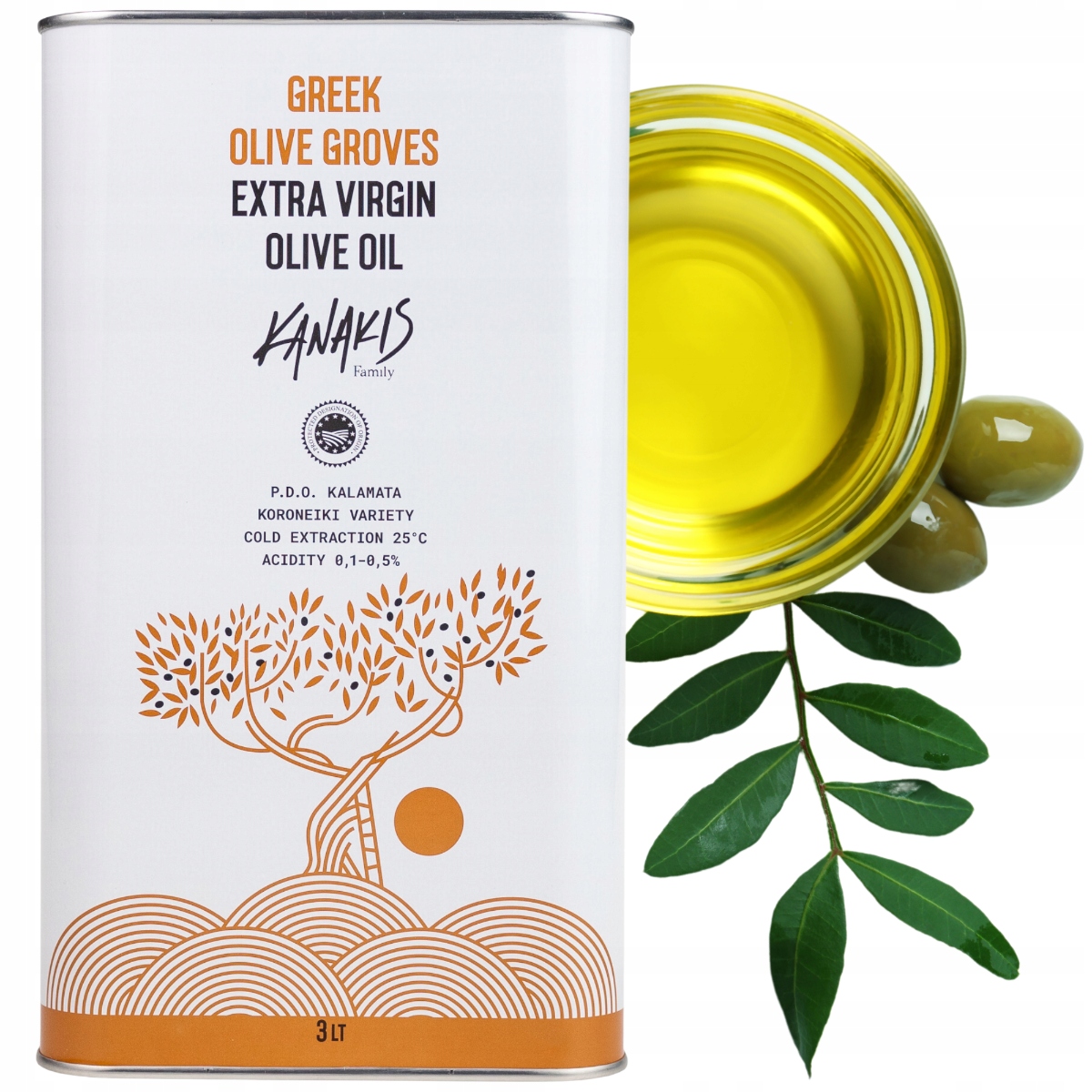 Levně Extra panenský olivový olej Řecký 3 l Jemný z Peloponésu Čerstvá Sklizeň