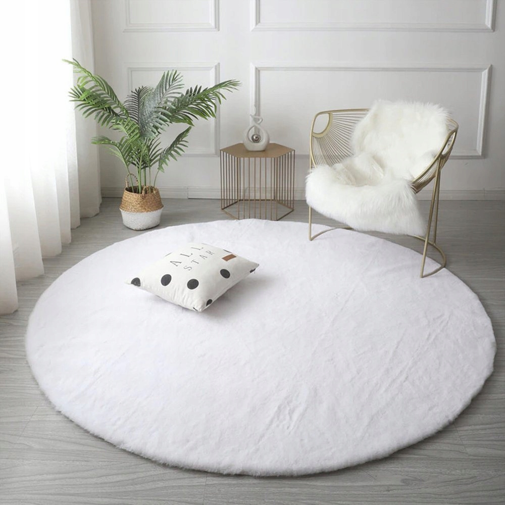 Koberec kulatý Strado Rabbit 150 cm bílý