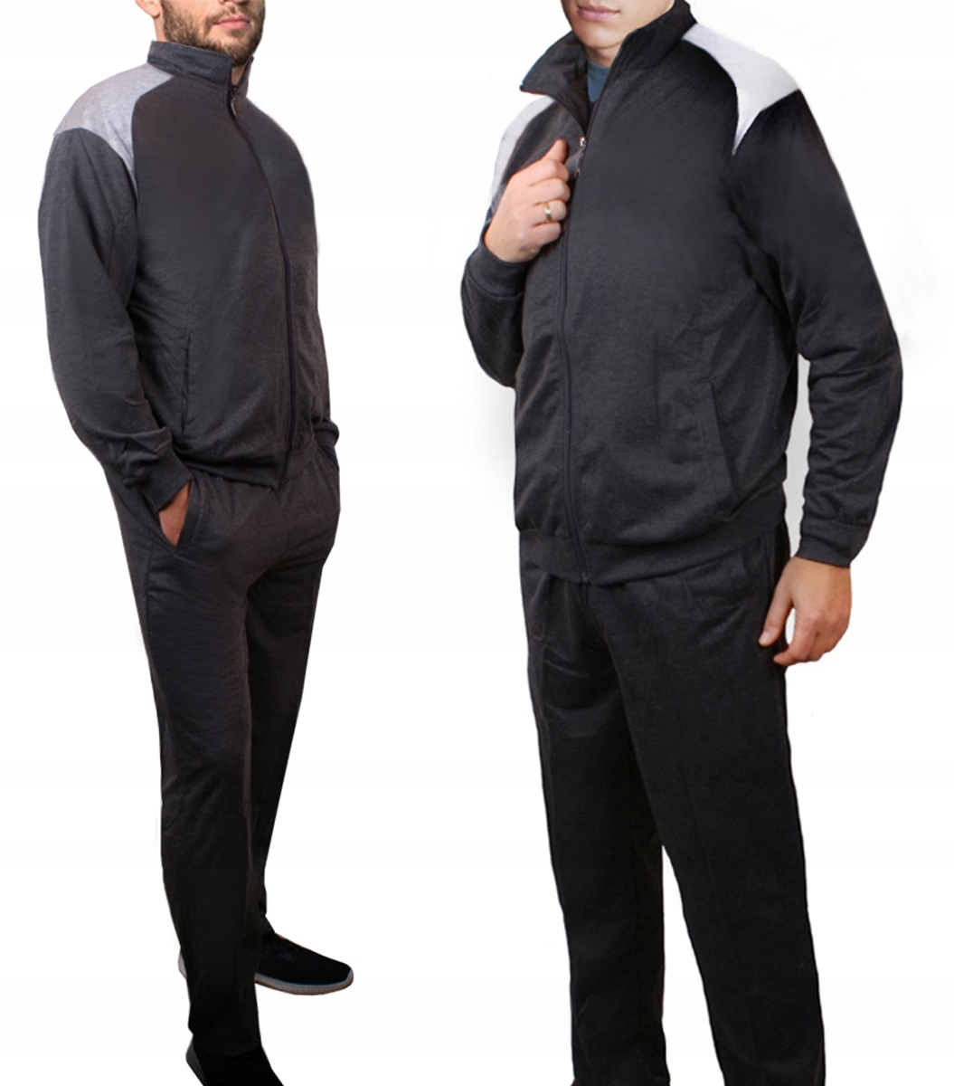 DRES męski BLUZA+SPODNIE dresy BAWEŁNA grafit 938 3XL Rozmiar 3XL