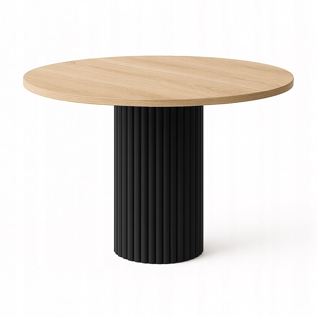 Stůl na kovové noze, kulatý stůl Dub Sonoma 100 cm, Loftový stůl