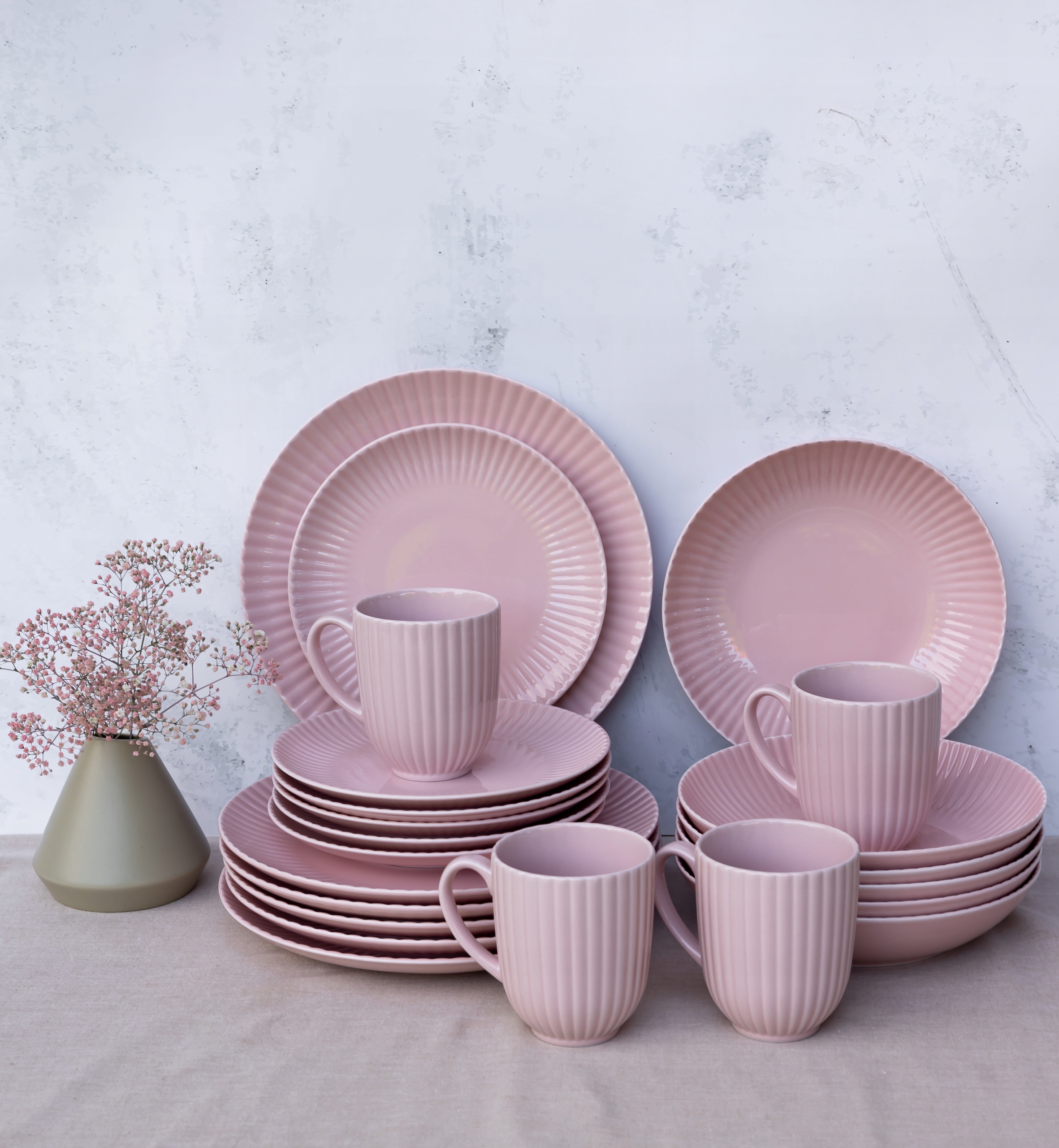 Lubiana Daisy Sunset K7 Serwis Obiadowy 6 Os 24 El Różowa Porcelana