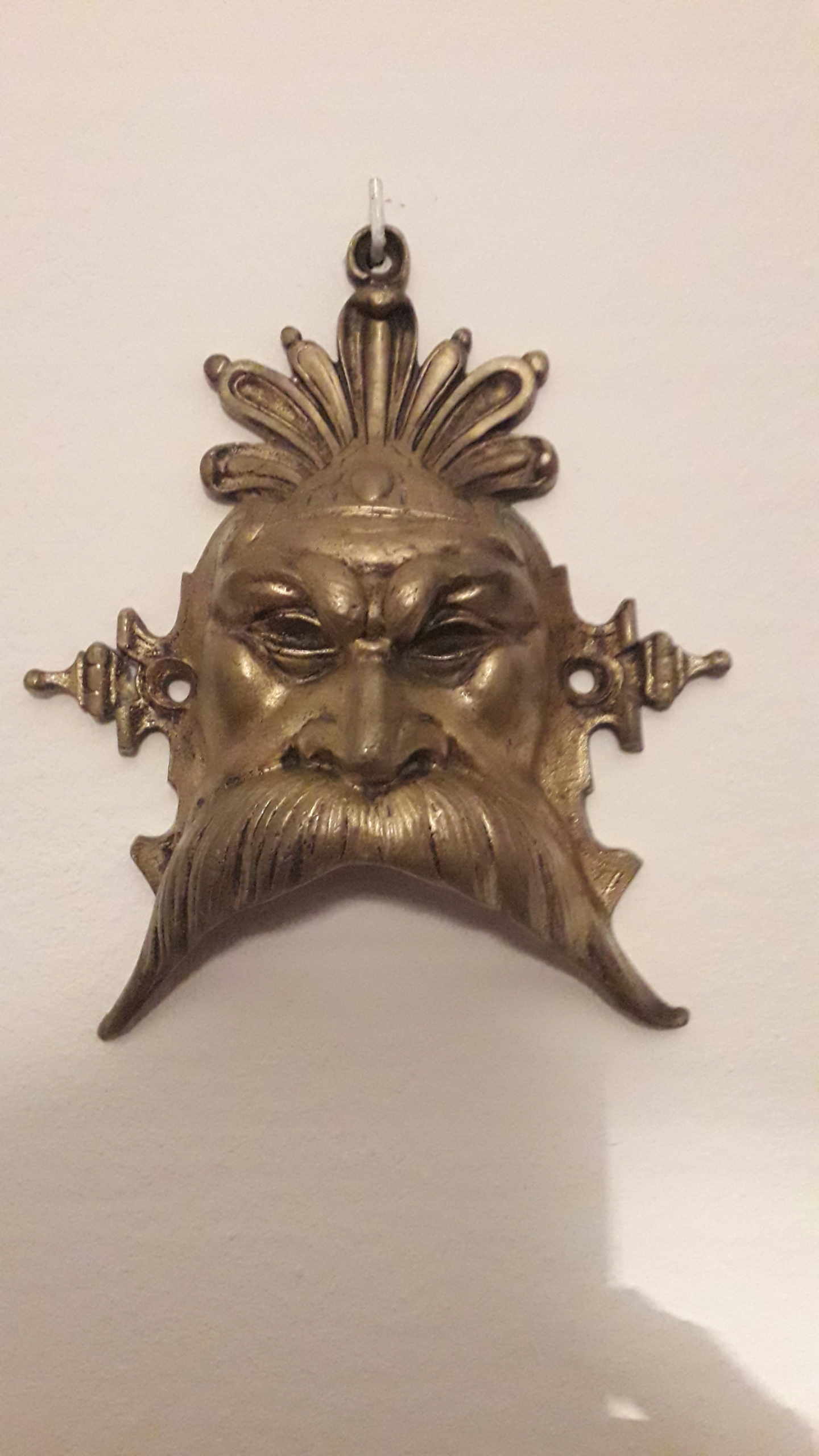 Maszkaron - stary uchwyt z brązu