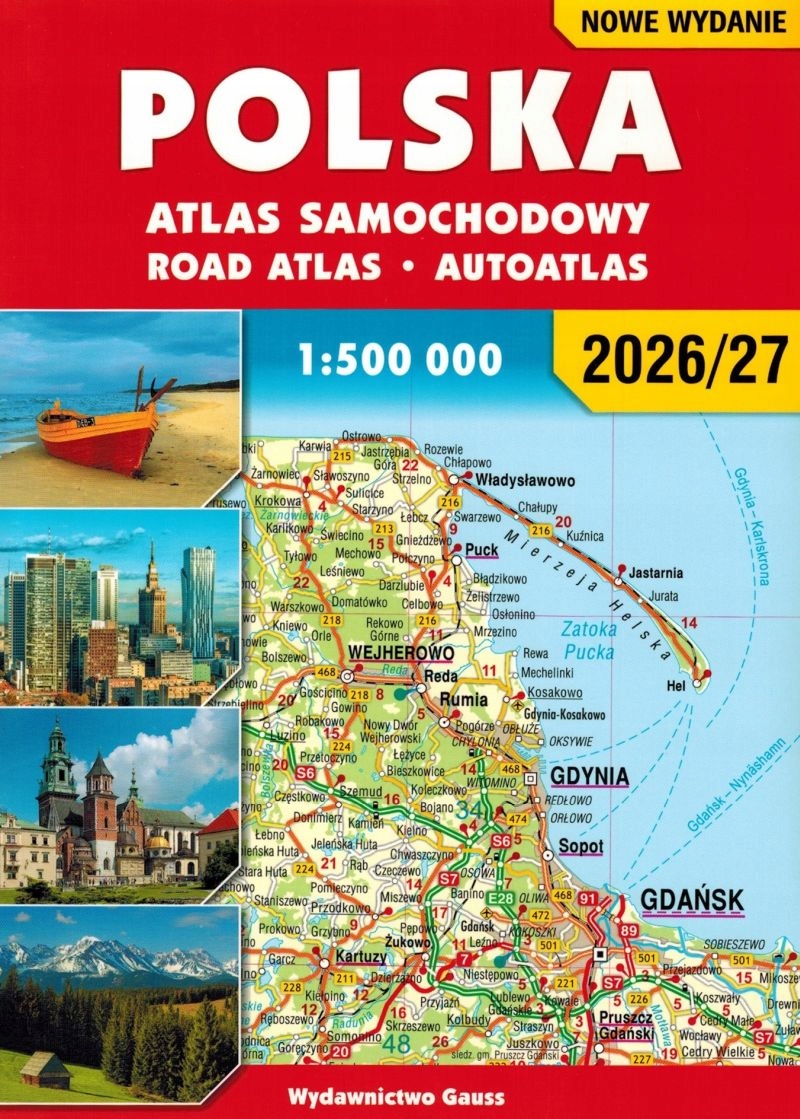 POLSKA ATLAS SAMOCHODOWY DROGOWY NA SPIRALI 2026/2027 GAUSS NOWE WYDANIE