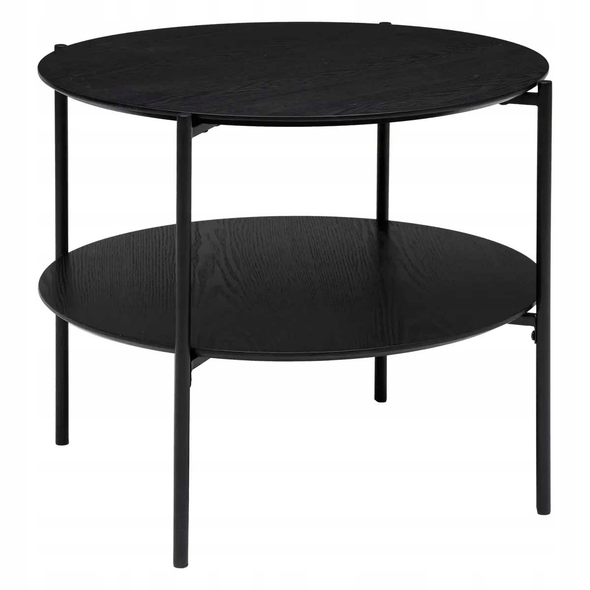 Kávový Stolek velký kulatý Do Obývacího Pokoje, černý, Mdf