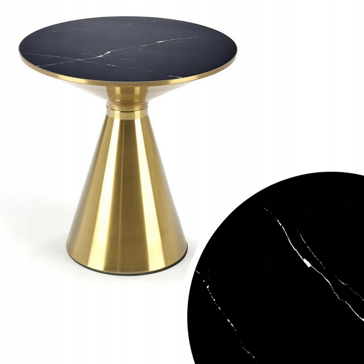 Konferenčný stolík Loft Glamour Zlatý čierny Mramor 50 cm, stabilný stolík seti