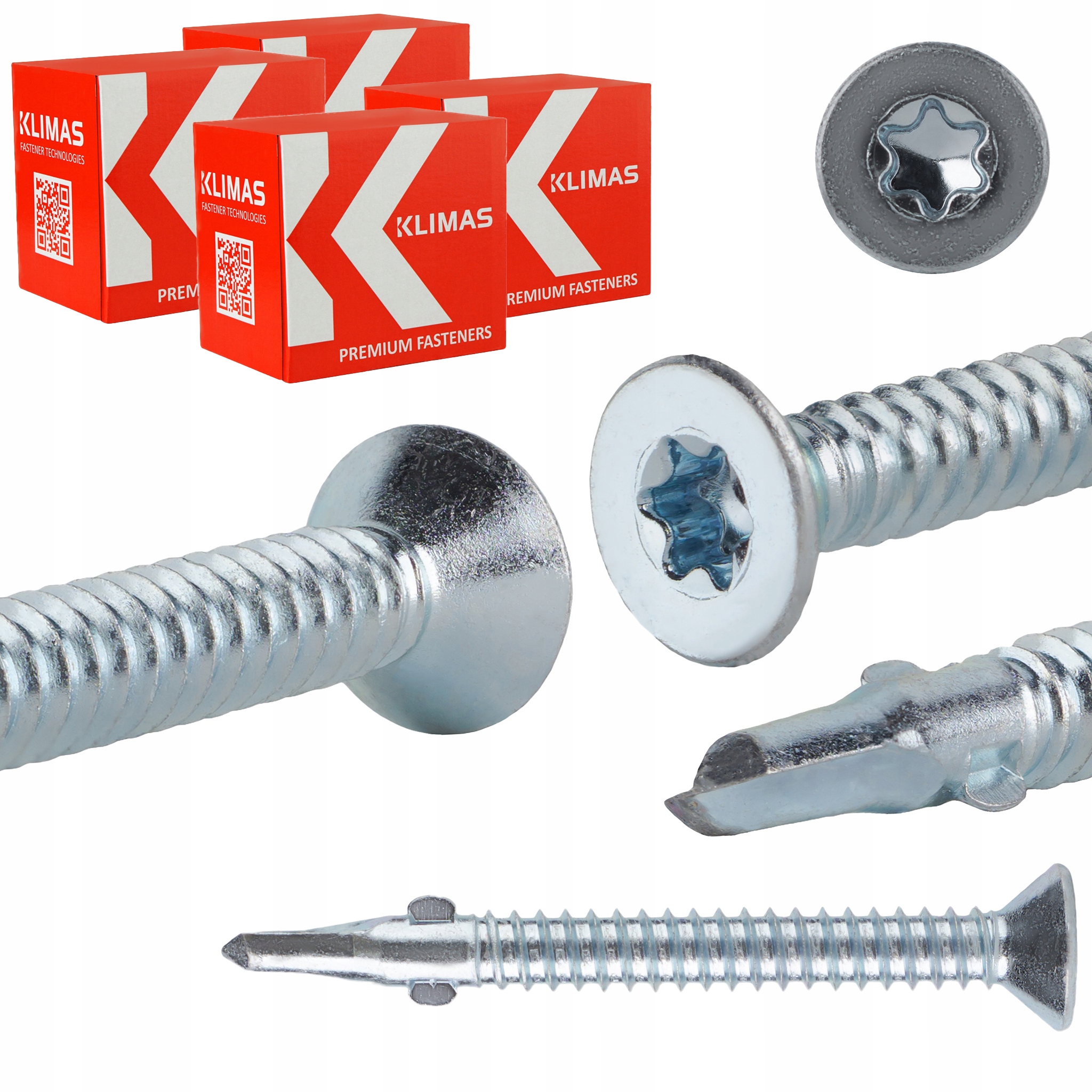 Samorezné skrutky drevo do kovu 6,3x60 mm 800 ks Klimas Wsdst