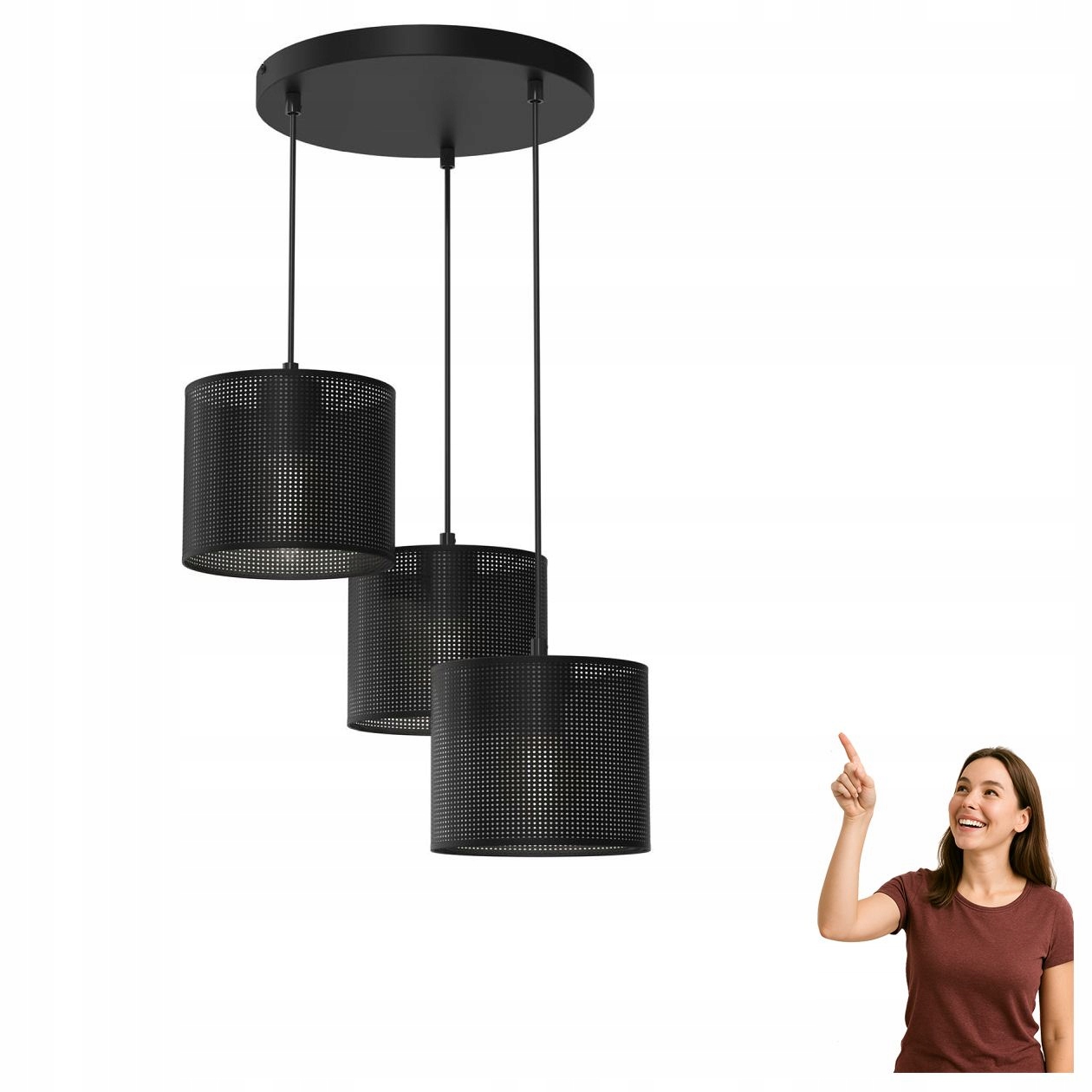Trojitá závesná lampa s otvorom na kruhu Loft Shade 5240 Luminex