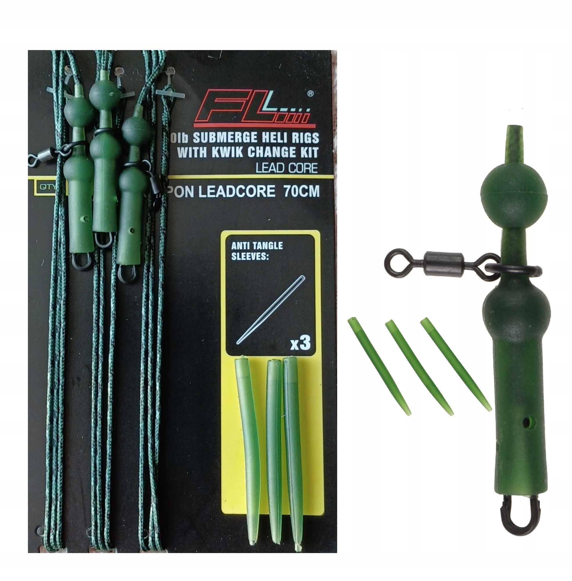 Zestaw helikopterowy Chod Rig LeadCore 3 szt 70 cm
